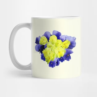 Yellow and Purple Pansy Heart Mug